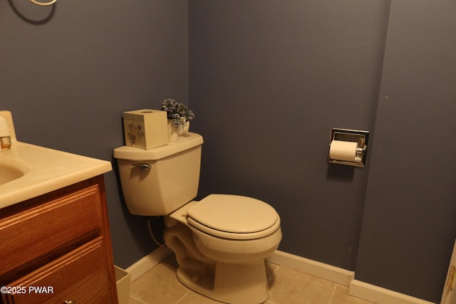 143 Heritage Dr, Lackawaxen, PA 18435 - bathroom with baseboards, toilet, tile patterned floors, and vanity