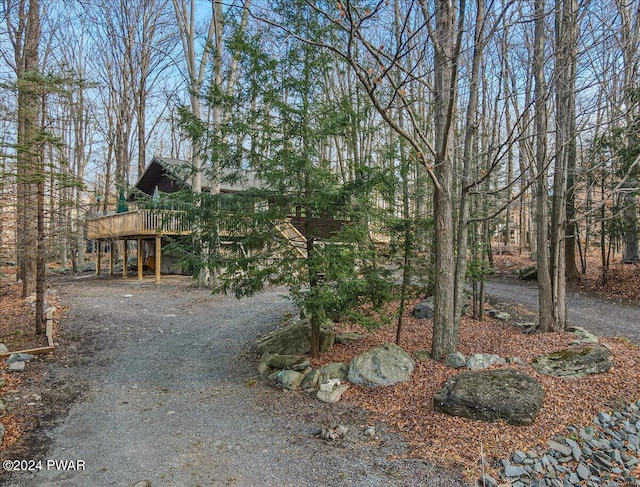 view of front of home featuring a deck