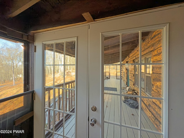 doorway featuring french doors