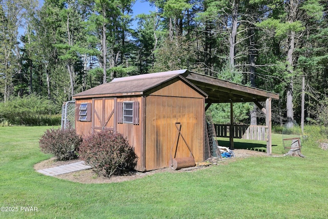 view of shed