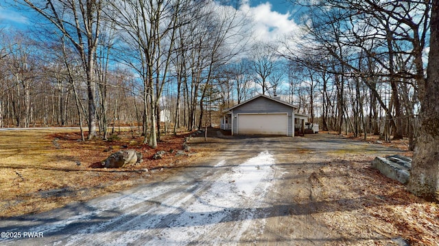 exterior space featuring a garage