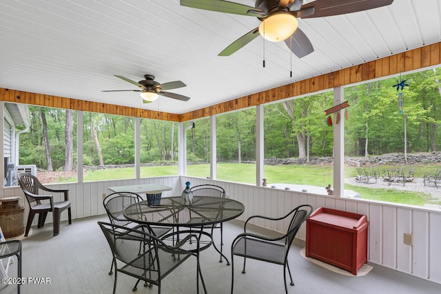 501 Towpath Rd, Hawley, PA 18428 - sunroom with a ceiling fan, plenty of natural light, and outdoor dining area