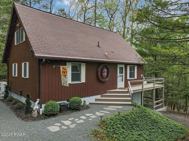 32 White Oak Dr, Lakeville, PA 18438 - view of front of property featuring roof with shingles