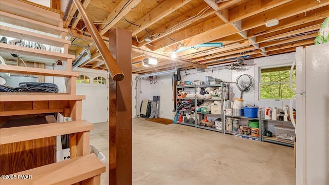 32 White Oak Dr, Lakeville, PA 18438 - below grade area with freestanding refrigerator