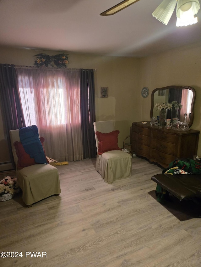 129 Hawk View Dr, Milford, PA 18337 - bedroom with wood finished floors and a ceiling fan