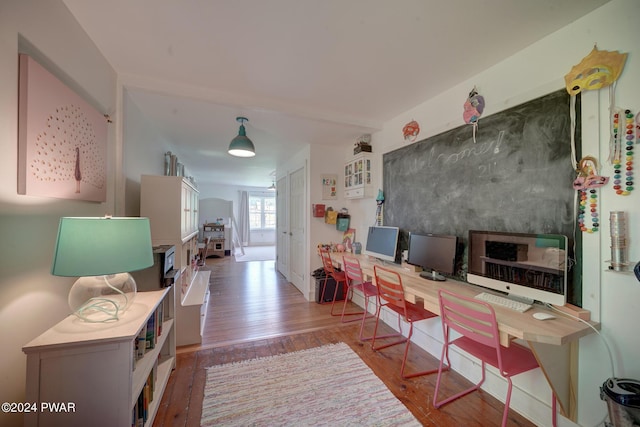 interior space with hardwood / wood-style flooring