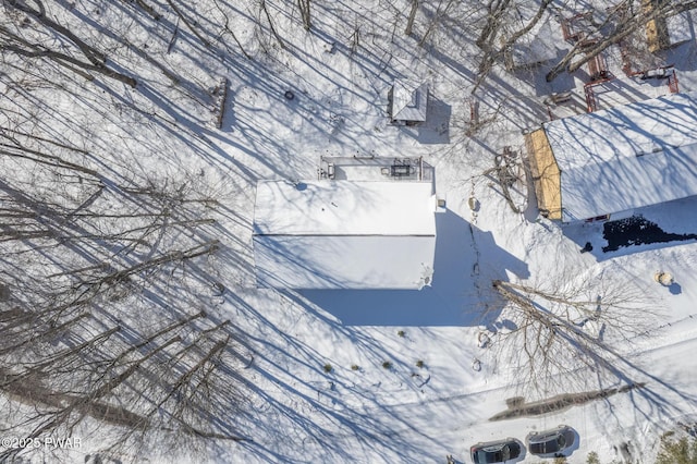 view of snowy aerial view