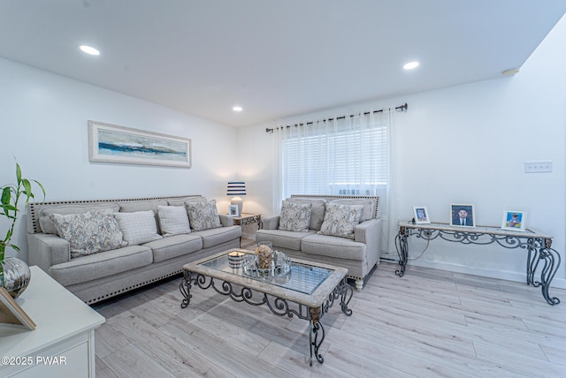 living room featuring light hardwood / wood-style floors