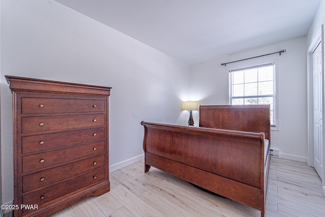 bedroom featuring light hardwood / wood-style flooring