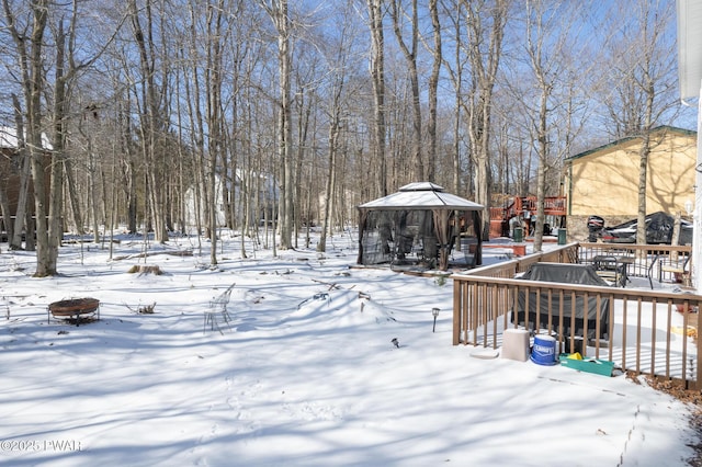 exterior space featuring a gazebo