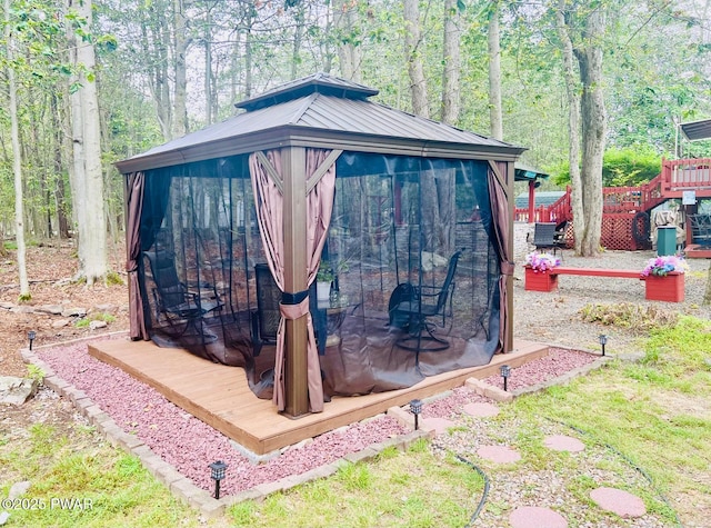 view of outdoor structure featuring a gazebo