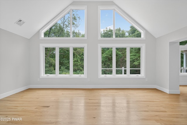 120 Milford Estates Dr, Milford, PA 18337 - bonus room featuring high vaulted ceiling and light wood-style flooring