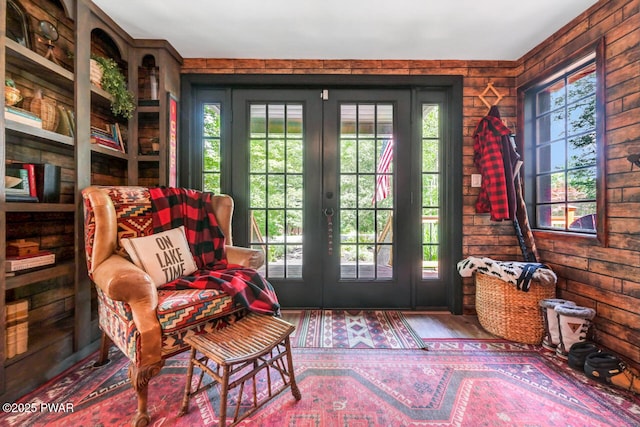 803 Deerfield Rd, Lake Ariel, PA 18436 - living area with french doors and wood finished floors