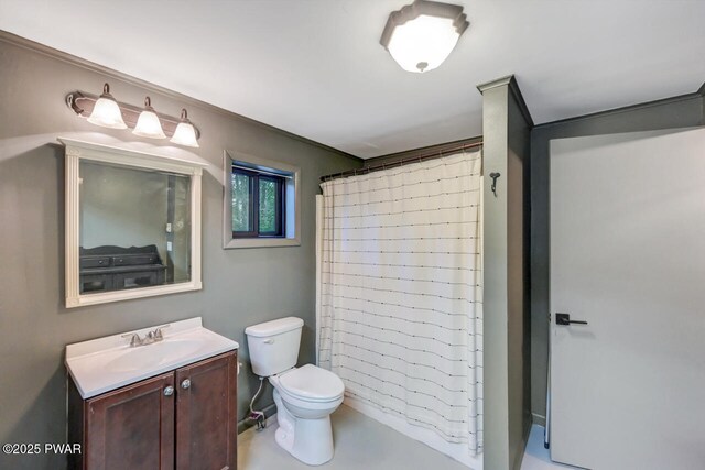 803 Deerfield Rd, Lake Ariel, PA 18436 - bathroom with vanity and a shower with shower curtain