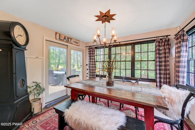 803 Deerfield Rd, Lake Ariel, PA 18436 - dining room with a chandelier and wood finished floors