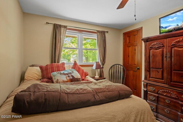 141 Constitution Dr, Lackawaxen, PA 18435 - bedroom with ceiling fan
