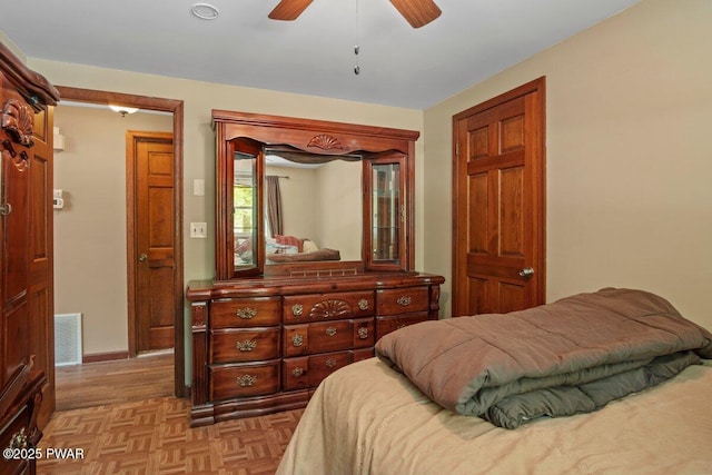141 Constitution Dr, Lackawaxen, PA 18435 - bedroom featuring a ceiling fan and baseboards