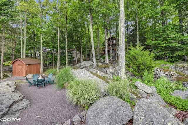 1208 Lakeview Dr W Unit 368, Lake Ariel, PA 18436 - view of yard with a storage shed and a patio