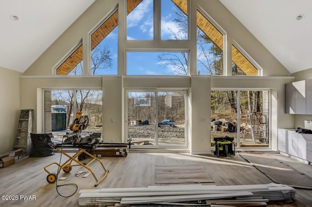 sunroom featuring vaulted ceiling