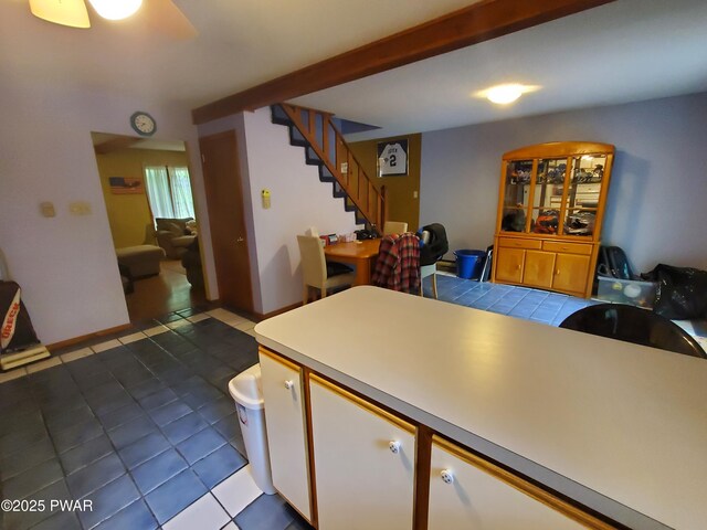 188 Forest Ridge Dr, Hawley, PA 18428 - kitchen with tile patterned flooring, open floor plan, and light countertops