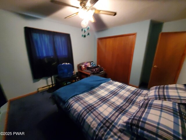 188 Forest Ridge Dr, Hawley, PA 18428 - bedroom featuring carpet floors and a ceiling fan