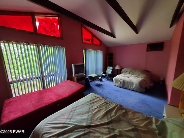 188 Forest Ridge Dr, Hawley, PA 18428 - bedroom featuring carpet floors and high vaulted ceiling