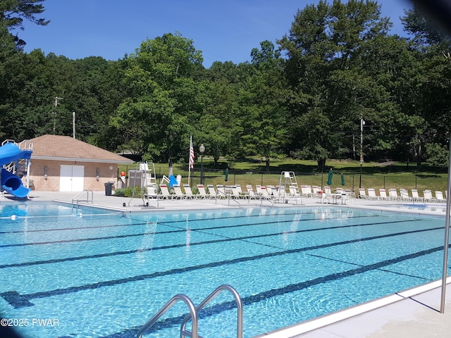 188 Forest Ridge Dr, Hawley, PA 18428 - community pool with a water slide