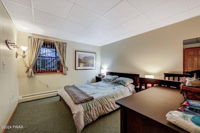 122 Waterfront Dr, Greentown, PA 18426 - bedroom with baseboard heating and a paneled ceiling