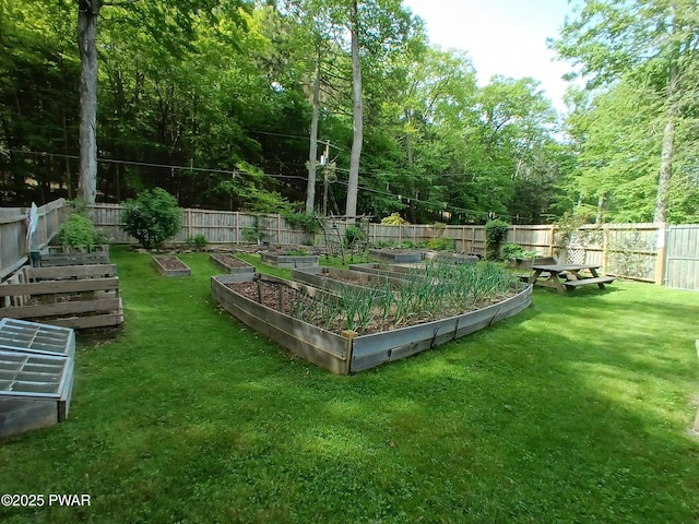 122 Waterfront Dr, Greentown, PA 18426 - fenced backyard featuring a garden
