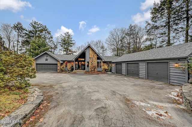 view of front of home with a garage