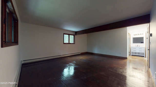 158 Wild Meadow Dr, Milford, PA 18337 - spare room with baseboard heating and wood finished floors