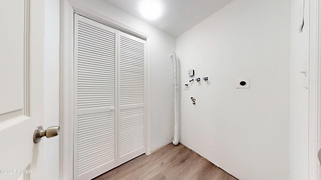 158 Wild Meadow Dr, Milford, PA 18337 - washroom featuring hookup for an electric dryer, light wood finished floors, and hookup for a washing machine