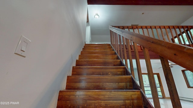 158 Wild Meadow Dr, Milford, PA 18337 - stairway featuring baseboard heating