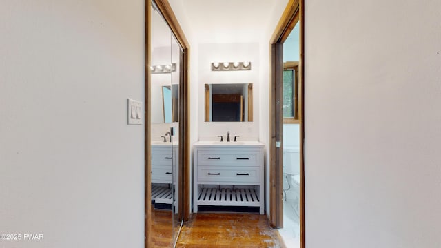 158 Wild Meadow Dr, Milford, PA 18337 - corridor with a sink and light wood-type flooring