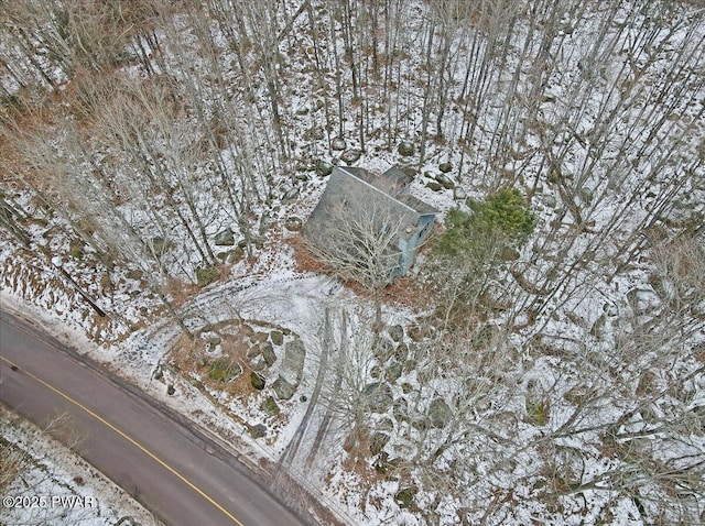 view of snowy aerial view