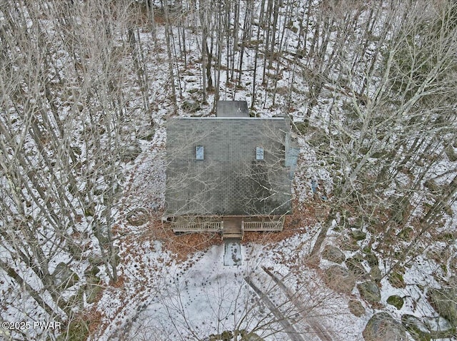 view of snowy aerial view