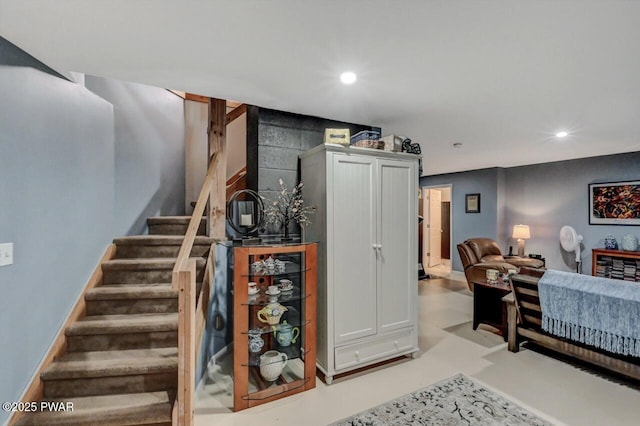 8 Brentwood Ct Lot 1019, Lake Ariel, PA 18436 - stairs with recessed lighting, finished concrete floors, and baseboards