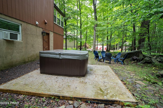 70 Underwood Ln, Lake Ariel, PA 18436 - view of patio with cooling unit and a hot tub
