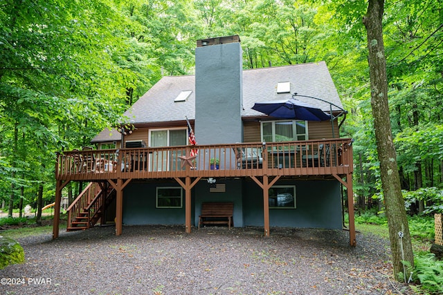 70 Underwood Ln, Lake Ariel, PA 18436 - back of property featuring a deck