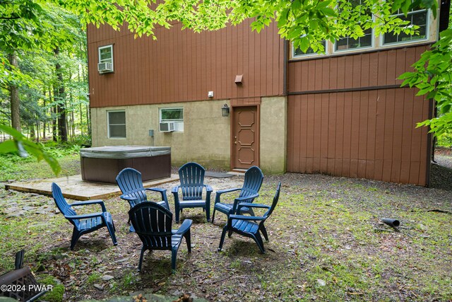 70 Underwood Ln, Lake Ariel, PA 18436 - exterior space with cooling unit, a patio, and a hot tub