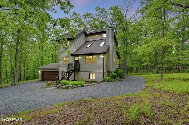 105 Chestnut Ct, Lackawaxen, PA 18435 - view of front of home with a chimney and roof with shingles