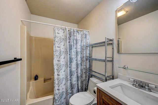 105 Chestnut Ct, Lackawaxen, PA 18435 - bathroom featuring toilet, vanity, and shower / tub combo