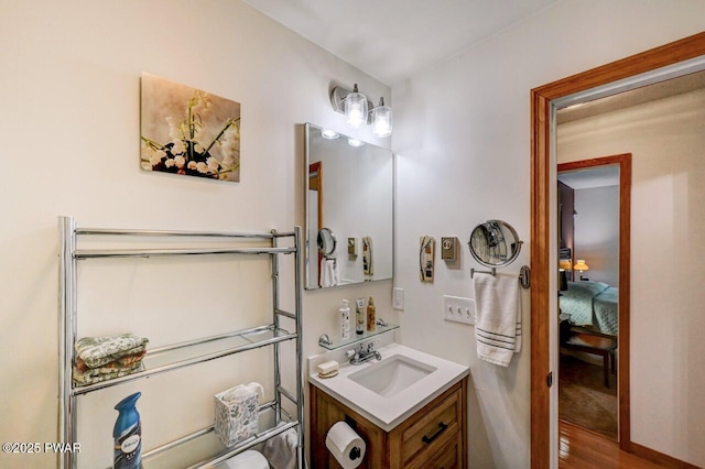 105 Chestnut Ct, Lackawaxen, PA 18435 - bathroom with vanity and wood finished floors
