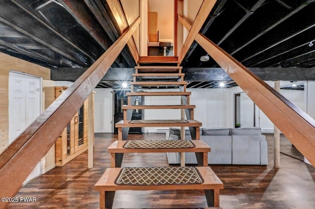 105 Chestnut Ct, Lackawaxen, PA 18435 - stairs with wood finished floors