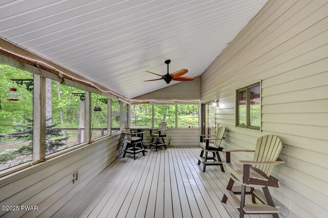 105 Chestnut Ct, Lackawaxen, PA 18435 - deck featuring a ceiling fan