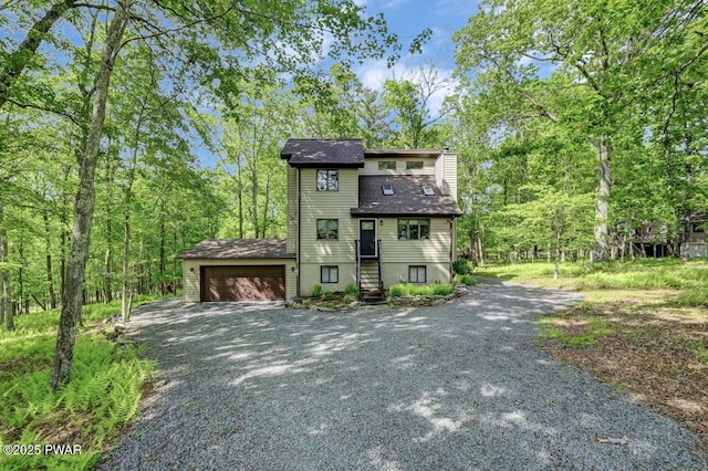 105 Chestnut Ct, Lackawaxen, PA 18435 - view of front facade with gravel driveway and a shingled roof