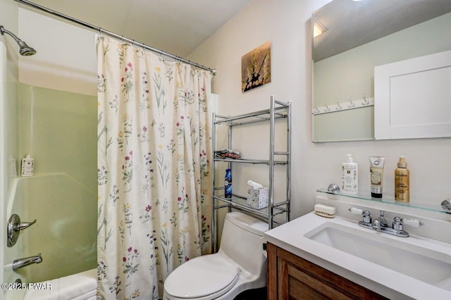 105 Chestnut Ct, Lackawaxen, PA 18435 - bathroom featuring toilet, vanity, and shower / bath combo