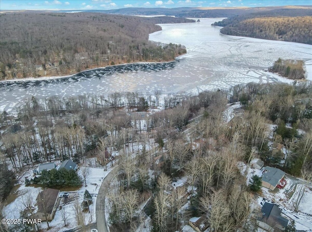 view of snowy aerial view