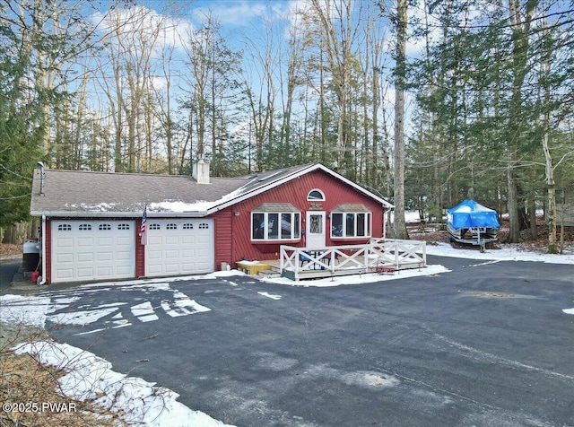 exterior space featuring a garage