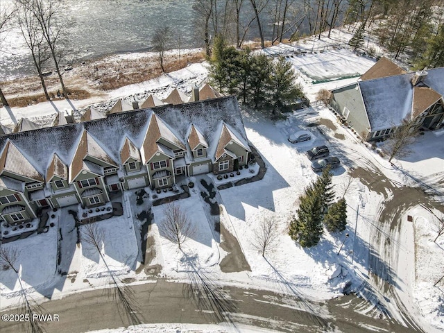 view of snowy aerial view